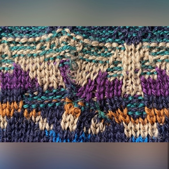 VTG 90s Pendleton Virgin Wool Colorful Patterned Sweater Mens Medium USA Made - Picture 4 of 8